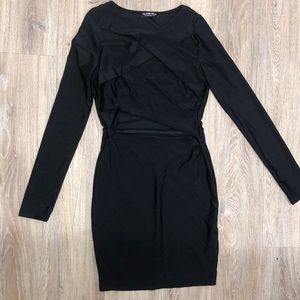 Criss-cross silk dress